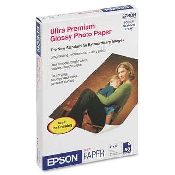 Epson® Ultra Premium Glossy Photo Paper, 11.8 Mil, 4 X 6, Glossy Bright White, 60-pack freeshipping - TVN Wholesale